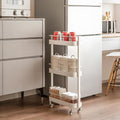 Rolling Storage Cart, 3 Tier Bathroom Organizer Mobile Shelving Unit, Metal by Unknown