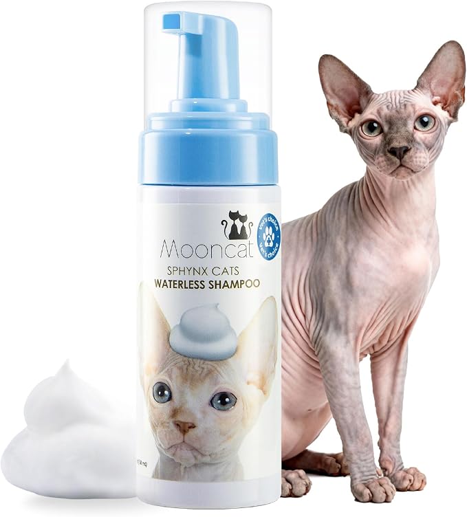 Mooncat Sphynx Cat Waterless Shampoo, Vet Approved No-Rinse Foam by Mooncat