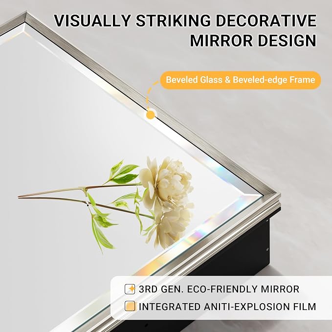 Pre-Assembled Surface or Recessed Medicine Cabinet Mirror-24x30 Brushed Nickel - Image 3
