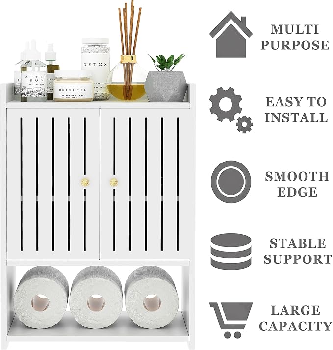 Wall Bathroom Storage Cabinet, 4-Tier Medicine Cabinet - Image 6