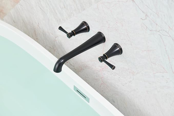SITGES High Flow Oil Rubbed Bronze Wall Mount Bathtub Faucet - Image 2