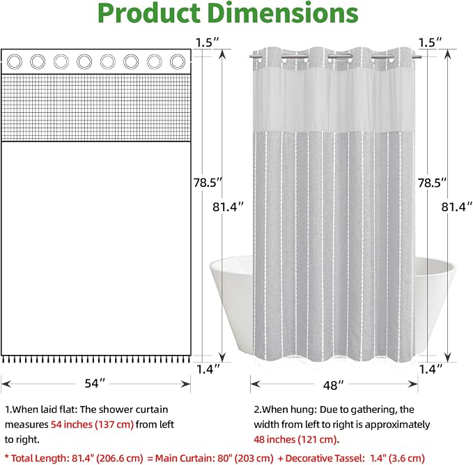 No Hook Stall Shower Curtain - Image 7