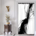 Cinbloo Small Stall Narrow RV Shower Curtain 36Wx72H Black and White Marble by Cinbloo