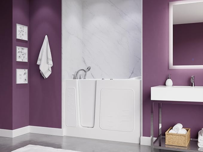 ANZZI Whirlpool Walk-In Bathtub 26" x 53" White Acrylic Left Drain 15 Jets - Image 4