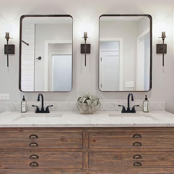 ARCORA Matte Black Bathroom Faucet, 4 Inch Centerset Bathroom Sink Faucet - Image 2