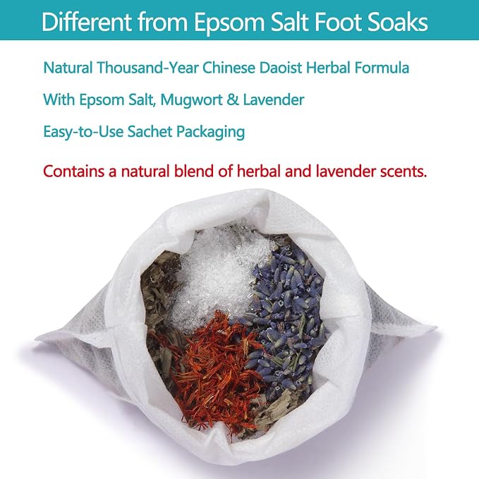 Foot Soaking Salts with Herbs, Epsom Salt, and Mugwort, Foot Bath Spa - Image 2