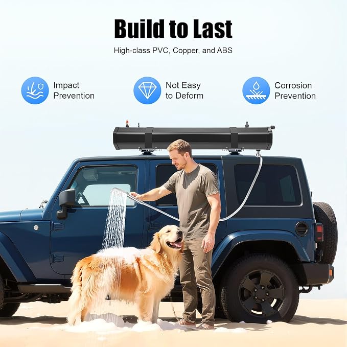Portable Water Tank for Camping, 7.93 Gallon Roof Rack Mount Road Shower Water - Image 9