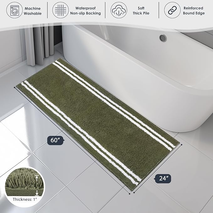 PURRUGS Bathroom Rug Non-Slip Machine Washable 24" x 60", Super Absorbent and - Image 7