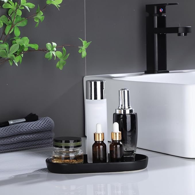 2 Pack Matte Black Round Soap Dispenser Tray - Image 6