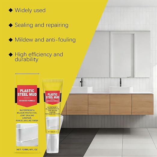 White Caulking Bathroom, 120ml Crack Proof Adhesive, Waterproof White Sealant - Image 4