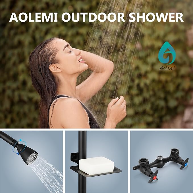 Aolemi Outdoor Shower Kit, Outdoor Shower Fixtures Faucet System - Image 2