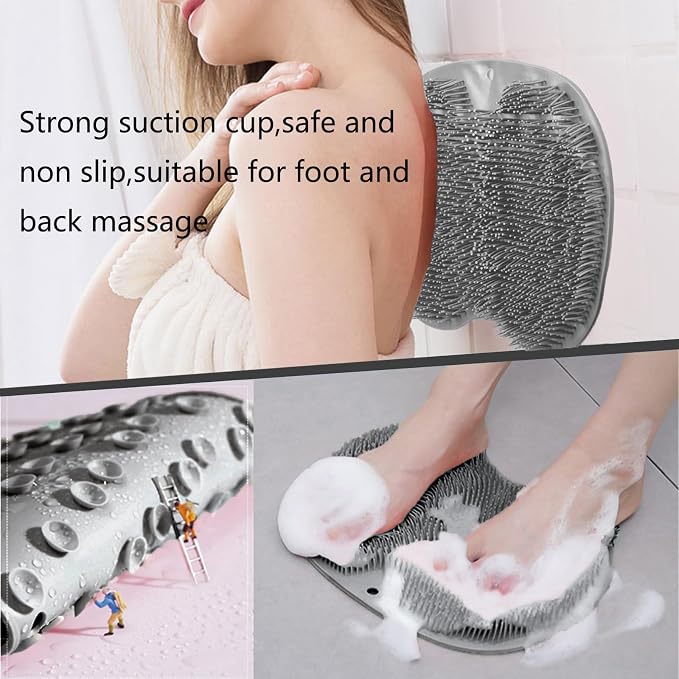 Shower Foot and Back Scrubber Mat, Wall Mounted Shower Foot Scrubber - Image 4