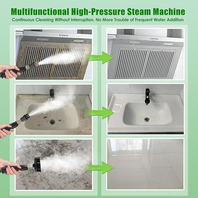 2500W Steam Cleaner for Home & Car, 15s Heat-Up Handheld Steamer for Cleaning - Image 6