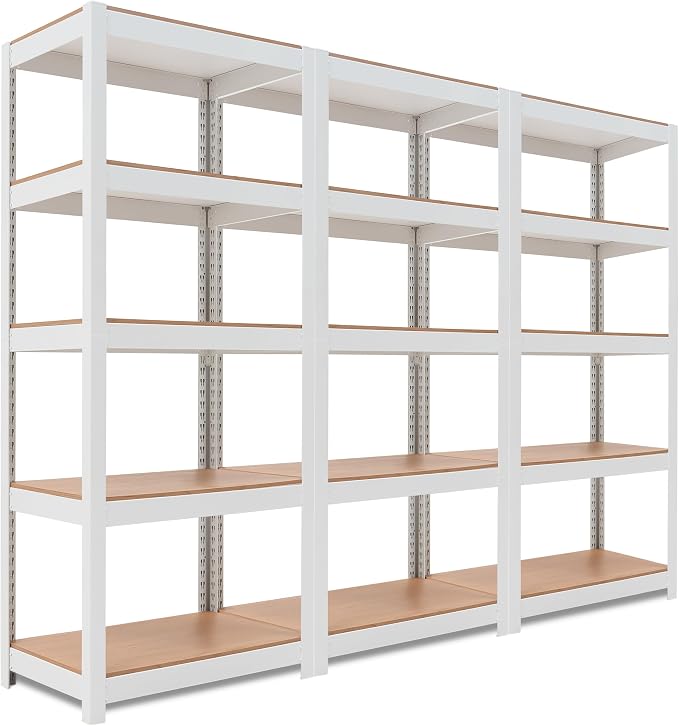 HOMEDANT House 5 Tier Laminated Metal Shelving Unit Adjustable Storage Utility by TheBestOrganizingSolution