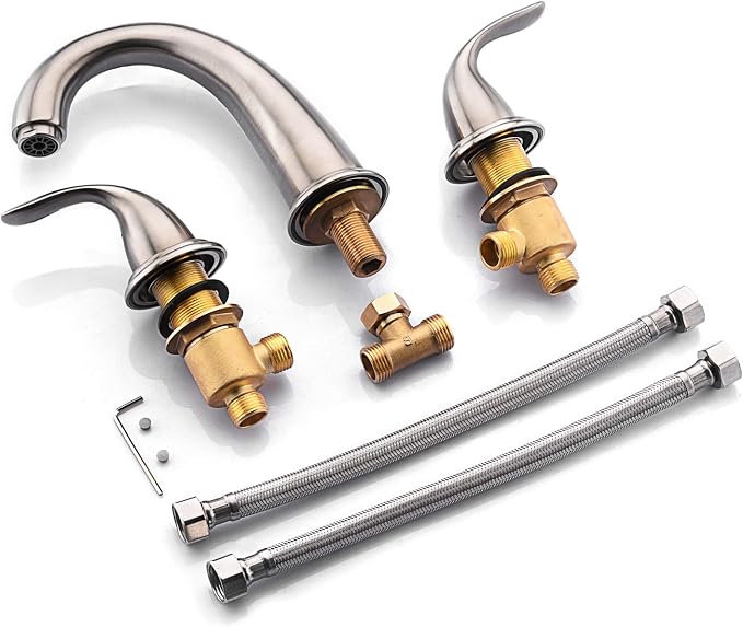 sumerain Two Handle Roman Tub Faucet Brushed Nickel - Image 7