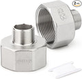 TAISHER 2PCS 304 Stainless Steel Pipe Fitting, 1/2" NPT Male x 1-1/4" NPT Female by TAISHER