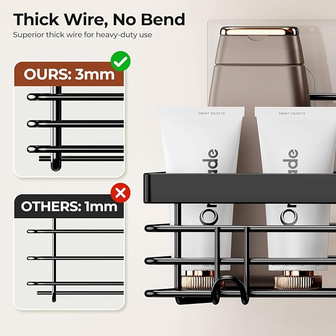 Orimade Adhesive Shower Caddy Soap Dish Holder Shelf - Image 3