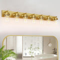 IZORRO Bathroom Vanity Light Fixture, 7-Light 51 Inch Gold Bathroom Light by IZORRO