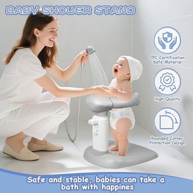 Baby Shower Stand, Baby Shower Standing Support, Adjustable Baby Bath Support - Image 2