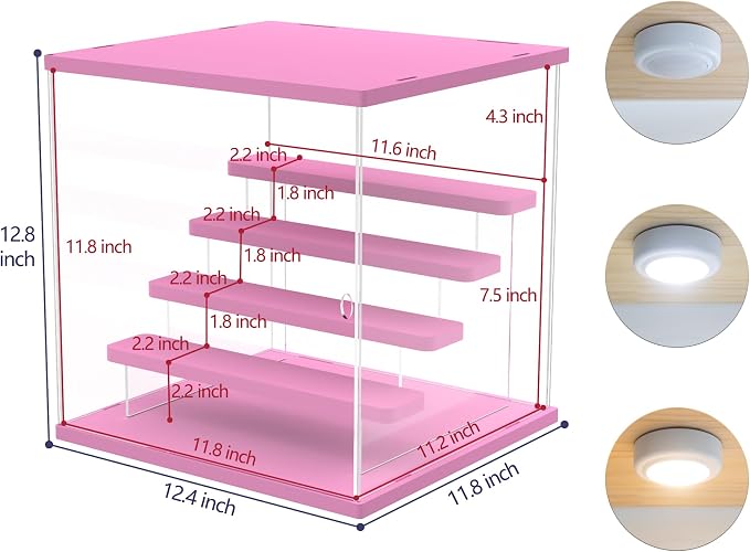 Choowin 5 Tier Clear Acrylic Lighted Display Case - Image 2