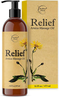 Relief Arnica Massage Oil for Massage Therapy, Home Use & Therapeutic Massaging by BrookethorneNaturals