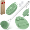 Silicone Back Body Face Scrubbers Set 4PCS, 15.35’’ Back Scrubber Soft Body by GEENOA