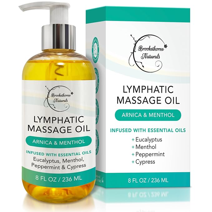 Lymphatic Drainage Massage Oil for Massage Therapy | Premium Quality, 100% by BrookethorneNaturals