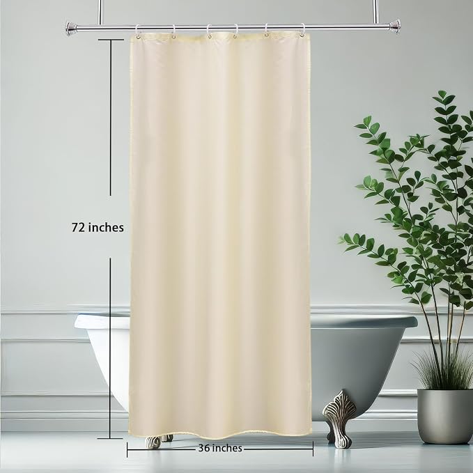 AooHome 36 x 72 Inch Stall Half Size Shower Curtain, Fabric Solid Color - Image 7