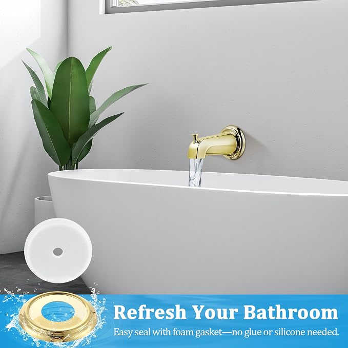 Enhon Metal Tub Spout Cover Ring, Bathroom Faucet Remodeling Wall Plate - Image 6