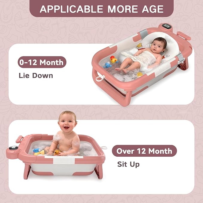Collapsible Baby Bathtub for Newborn to Toddler, Portable Baby Bath Tub for - Image 3