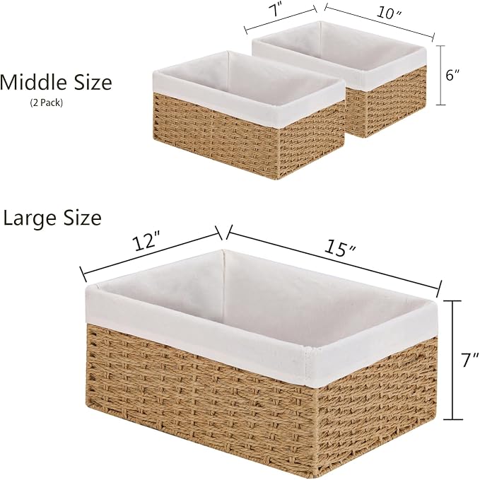 Vagusicc Wicker Storage Basket, Large Wicker Basket Cube Storage Bins - Image 2
