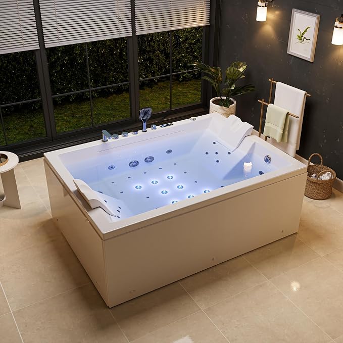 Empava PRO Series 71"x51" Jetted Bathtub, Alcove Spa Tub | 16 Hydro + 24 Air by Empava