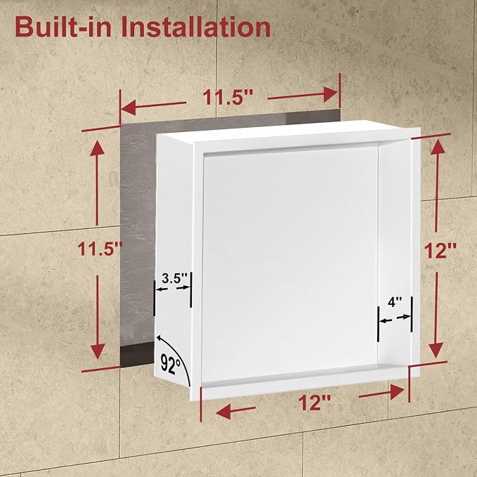 Shower Niche, 12 * 12 Stainless Steel Elegant Bathroom Niche, No Tile Needed - Image 2