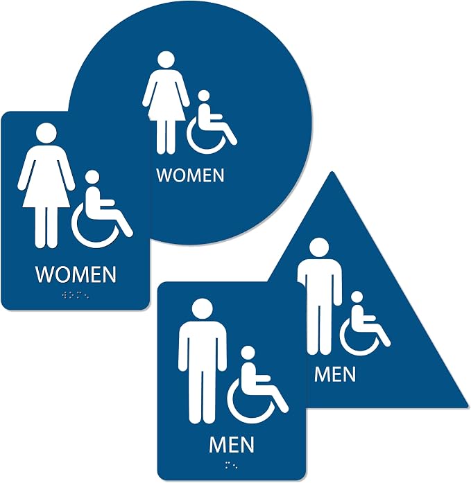 ALPHA DOG ADA SIGNS Bathroom Bundle: Men's Women's Restroom Signs, ADA by AlphaDog