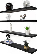 36 Inch Floating Shelves for Wall Rustic Black Wood Wall Shelves for Bedroom by Unknown