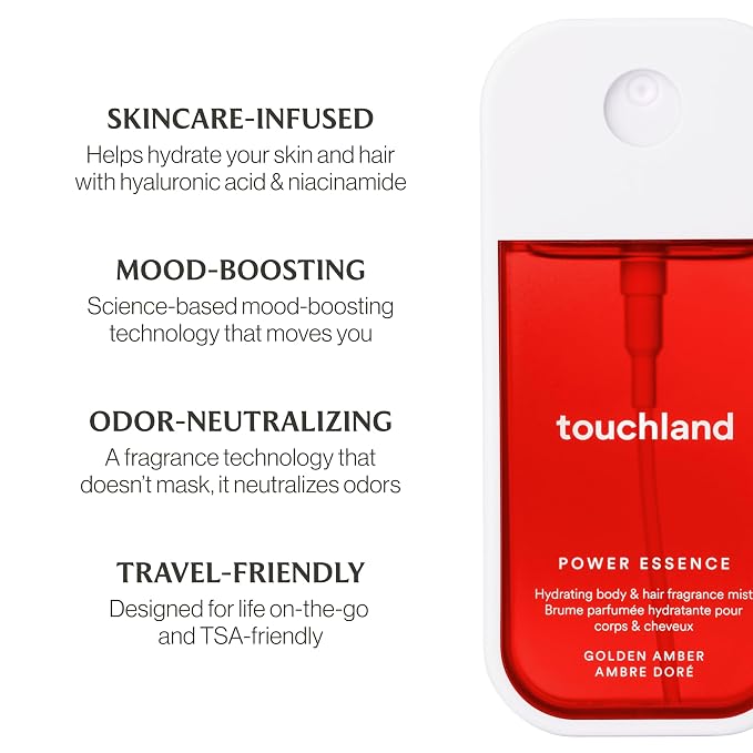 Touchland Hydrating Body & Hair Fragrance Mist, 2 FL. OZ. Travel Size Body Spray - Image 5