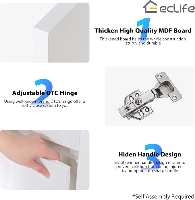 eclife 22" Corner Bathroom Vanity Sink Combo - Image 5