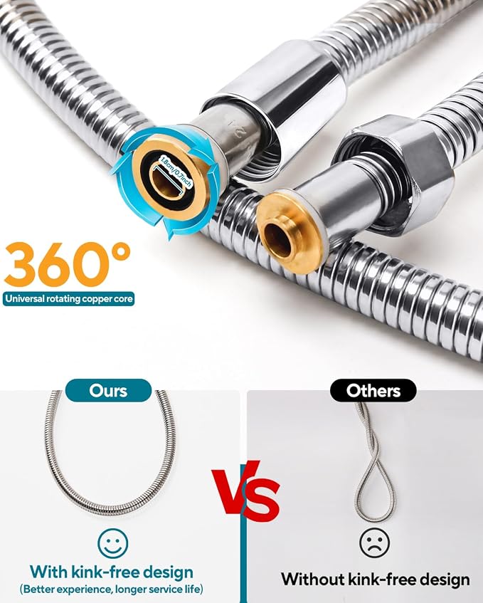 Shower Hose Extra Long 157Inches, Flexible Stainless Steel Handheld Shower Hose - Image 2