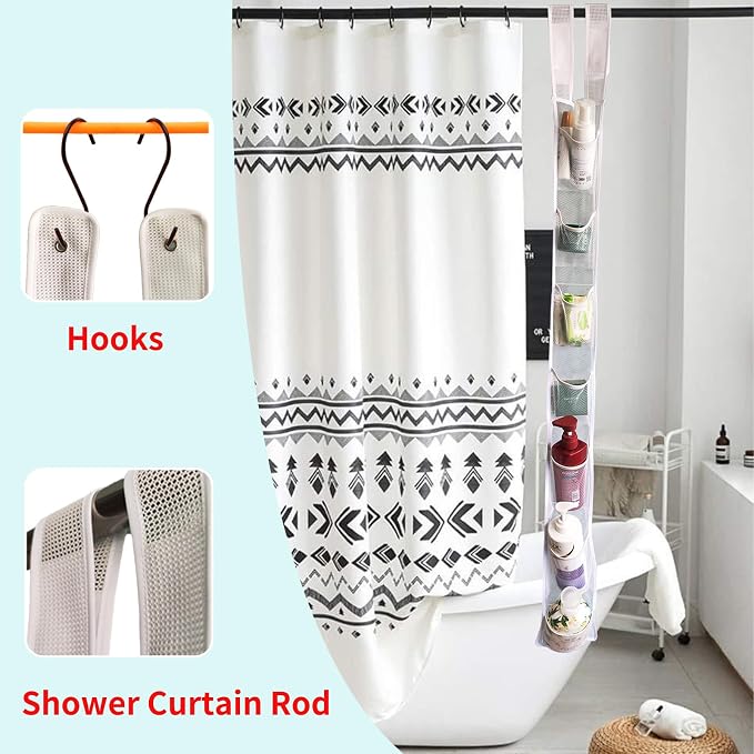 Mesh Shower Caddy Hanging, 7 Pocket Organizer, Premium Polyester, Lightweight - Image 3
