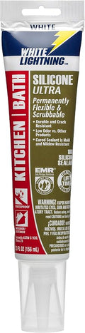 White Lightning W21100005 Silicone Ultra Kitchen & Bath Sealant, 5.3 fl. oz. by White+Lightning+Store+