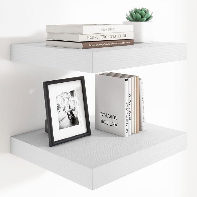 Heimlove 12 Inch Deep Floating Shelves, 16 x 12 inches Long Wall Shelf by Heimlove