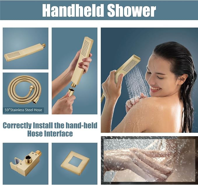 Aolemi Ceiling Mount Shower System Rain Shower Head - Image 4