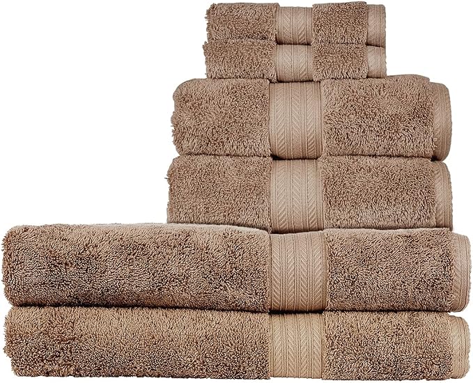 Christy Renaissance 6 Piece Brown Towel Set| 100% Egyptian Cotton | Luxury by Christy