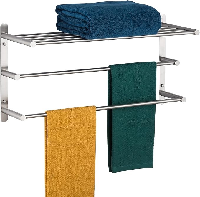 KOKOSIRI 3 Tier Bath Towel Bar 24 Inch Wall Mounting Rack by KOKOSIRI