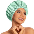 Reusable Shower Cap for Women, Large Waterproof Shower Essentials Bonnet by Edoneery