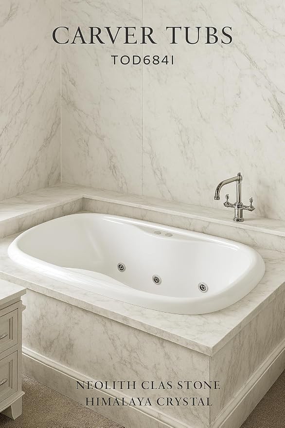 Carver Tubs - TOD6841 - Modern Acrylic Fiberglass Whirlpool Tub Water Massage - Image 3