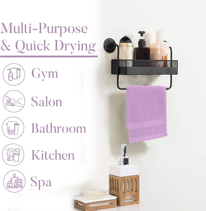 DAN RIVER 12-Pack Premium 100% Cotton Lavendar Face Towels – Reusable Face - Image 4