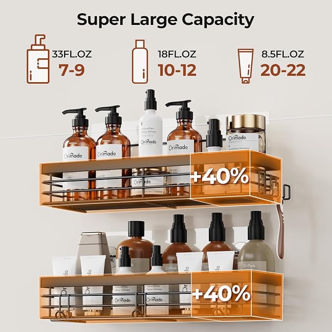 Orimade Adhesive Shower Caddy Soap Dish Holder Shelf - Image 5