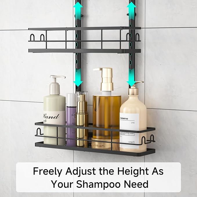 3 Tier Hanging Shower Head Caddy, Adjustable Hanging Shower Caddy Over - Image 4