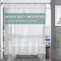 AmazerBath Plastic Shower Curtain Clear Premium PEVA, Weighted Shower Curtains by AmazerBath